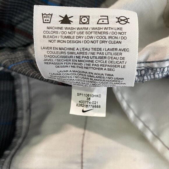 Nike Golf Shorts Multicolored Plaid Polyester Spandex Men's‎ Size 36 - Picture 9 of 10